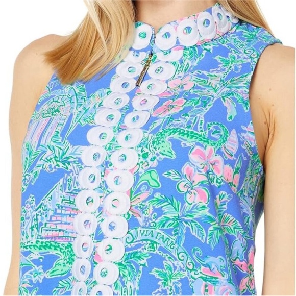 Lilly Pulitzer Jane Shift Boca Blue Beneath the Bougainvillea dress - Picture 3 of 8